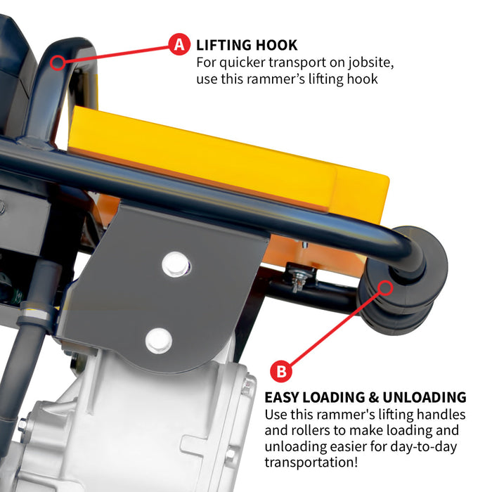 Tomahawk Power 2.4 HP Battery Powered Vibratory Rammer Tamper Compactor with Honda GXE2.0S Motor - Product Image 7