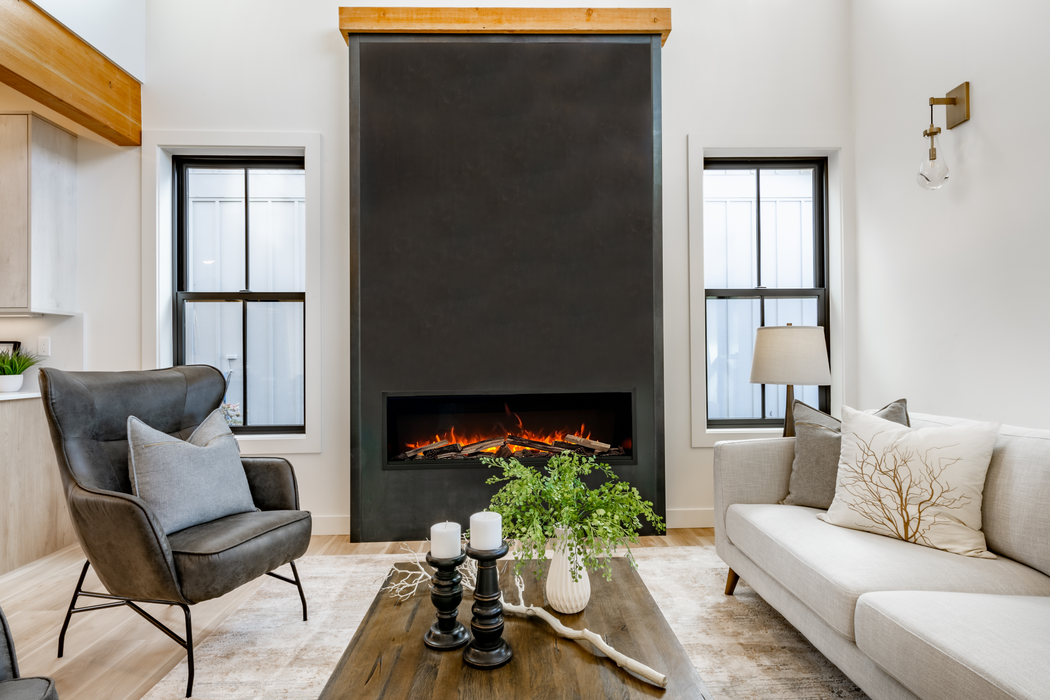 88" Electric Fireplace SYM-88-XT-BESPOKE - angle view