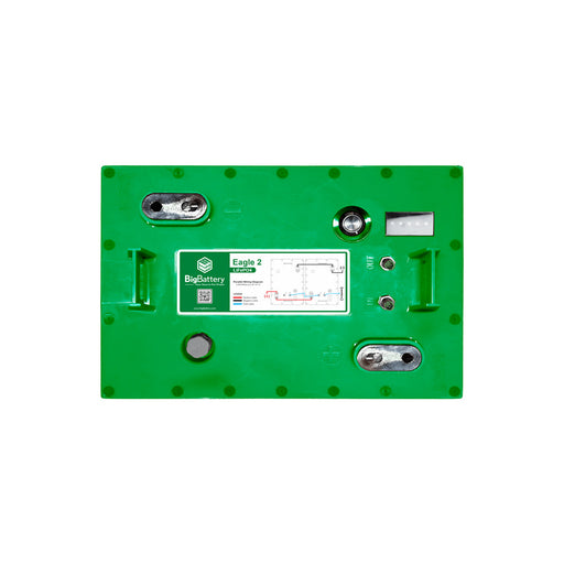 BigBattery - 48V EAGLE 2 - LiFePO4 Lithium Battery 1.63kWh - For Golf Carts, Utility Vehicles, RVs & Camper Vans - Top view of BigBattery 48V EAGLE 2 