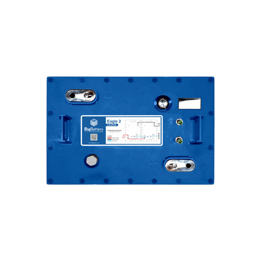 BigBattery - 24V EAGLE 2 - LiFePO4 Lithium Battery 1.63kWh - For Boats & Motorcycles - Top view of BigBattery 24V EAGLE 2 