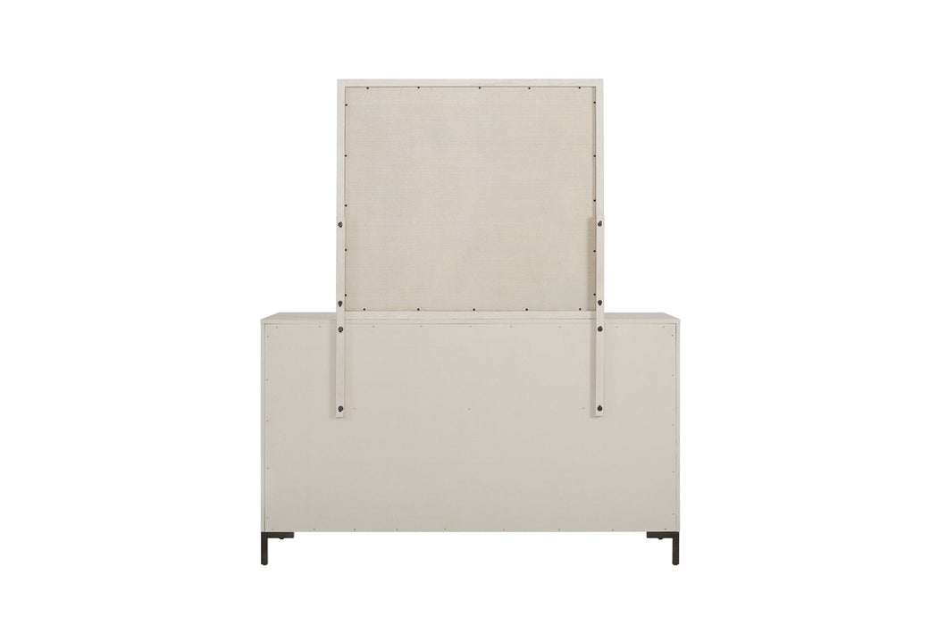 Alpine Furniture Bradley Dresser & Mirror, Antique White