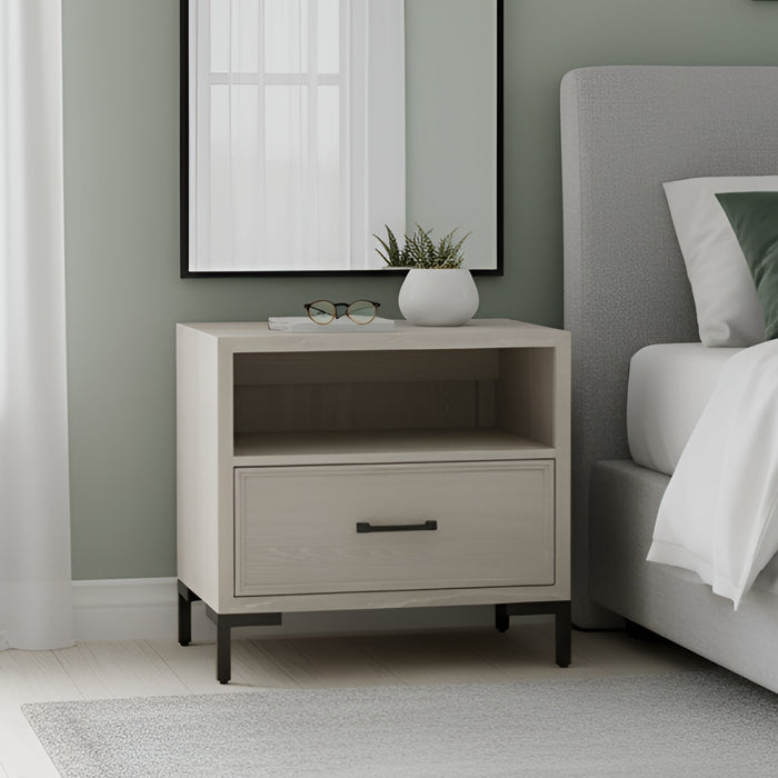 Alpine Furniture Bradley Nightstand, Antique White