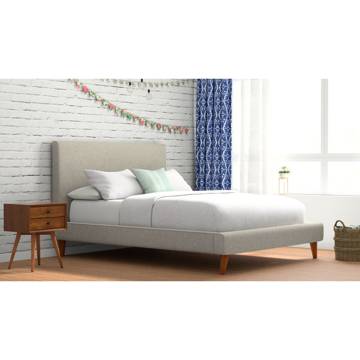 Alpine Furniture Britney Bed, Light Grey Linen