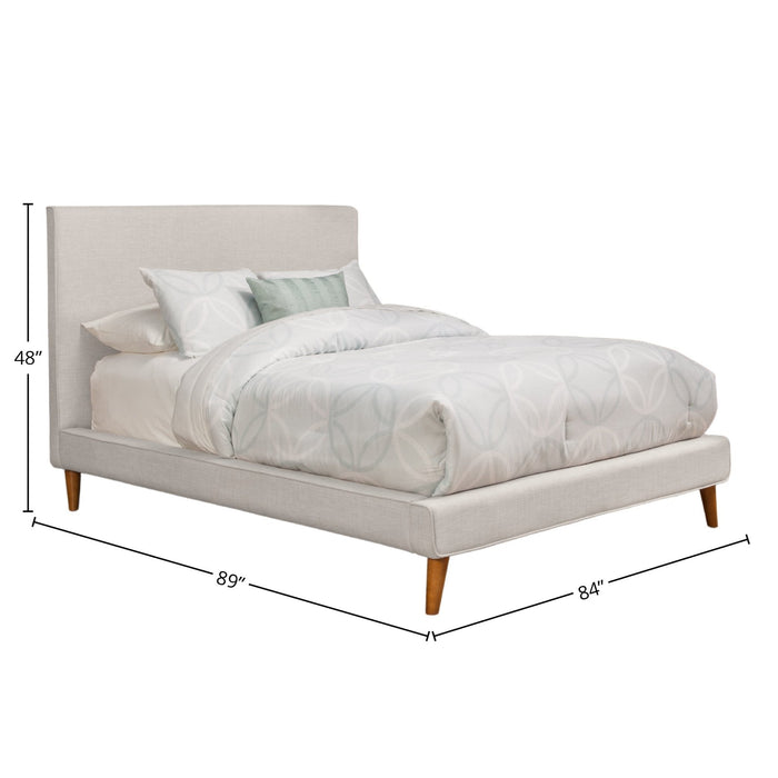 Alpine Furniture Britney Bed, Light Grey Linen