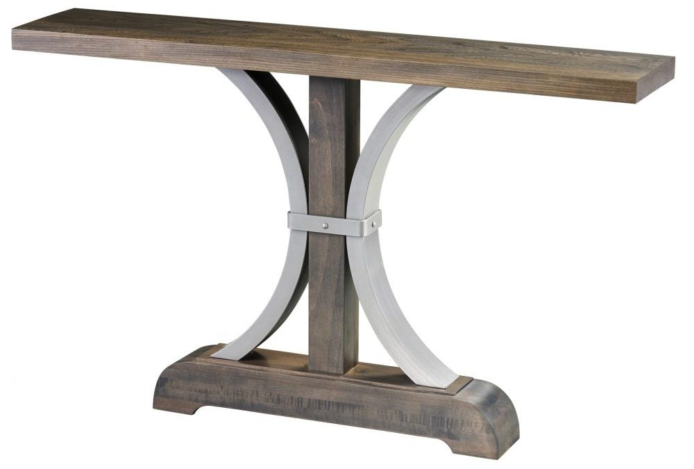 Buckle Base Console Table - Steel Accent Base