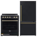 Forno Espresso 2-Piece Appliance Package - 30-Inch Electric Range with 5.0 Cu.Ft. Electric Oven and Refrigerator in Black...