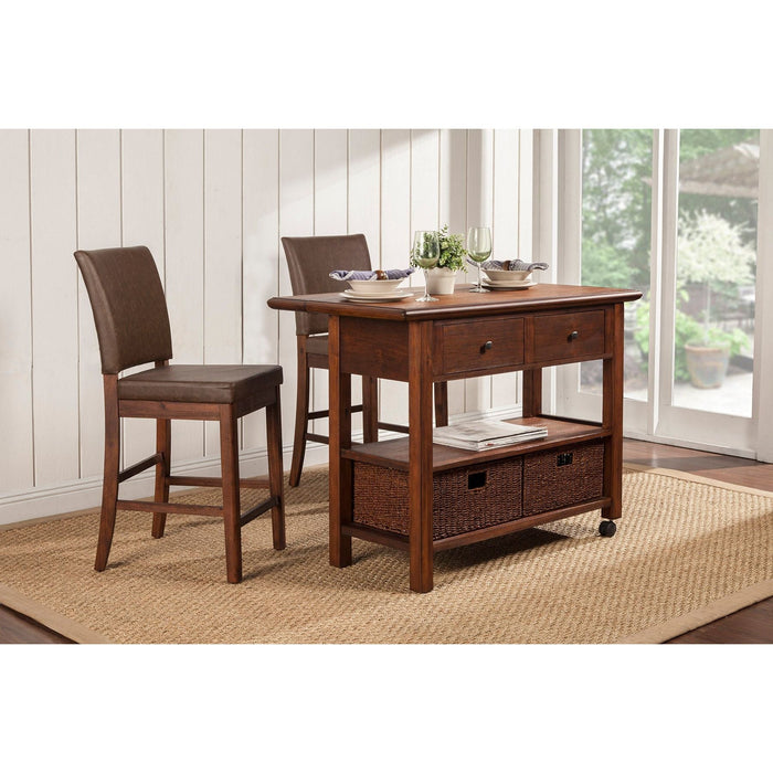 Alpine Furniture Caldwell Kitchen Cart, Antique Cappuccino