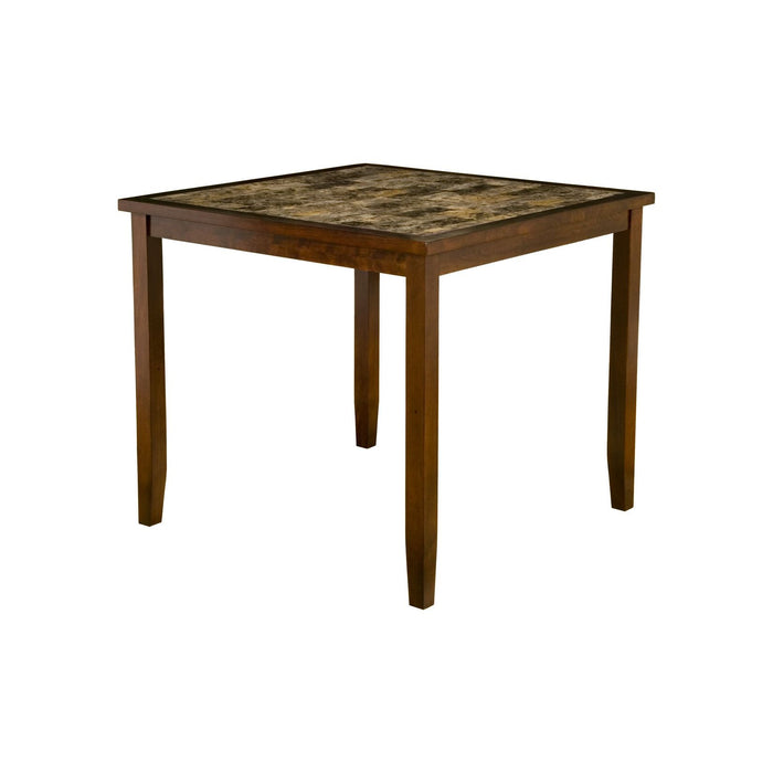 Alpine Furniture Capitola Faux Marble 5 Piece Pub Set, Espresso