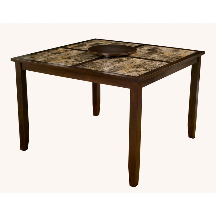 Alpine Furniture Capitola Faux Marble Large Pub Table, Espresso