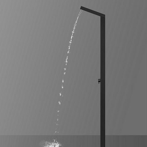 Capri Matt Black Outdoor Shower Panel by Cascada Showers: Transform Your Backyard into a Spa Oasis - Side View