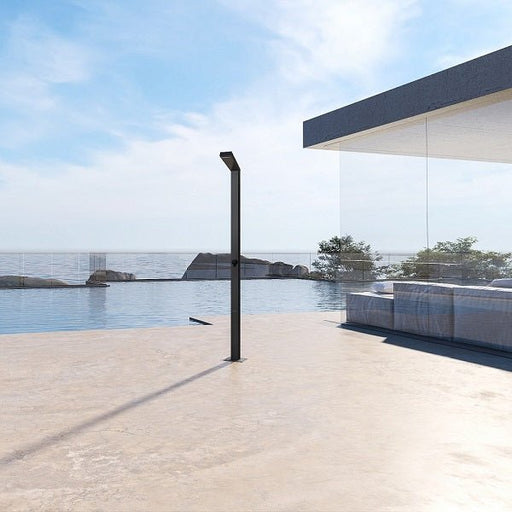 Capri Matt Black Outdoor Shower Panel by Cascada Showers: Transform Your Backyard into a Spa Oasis