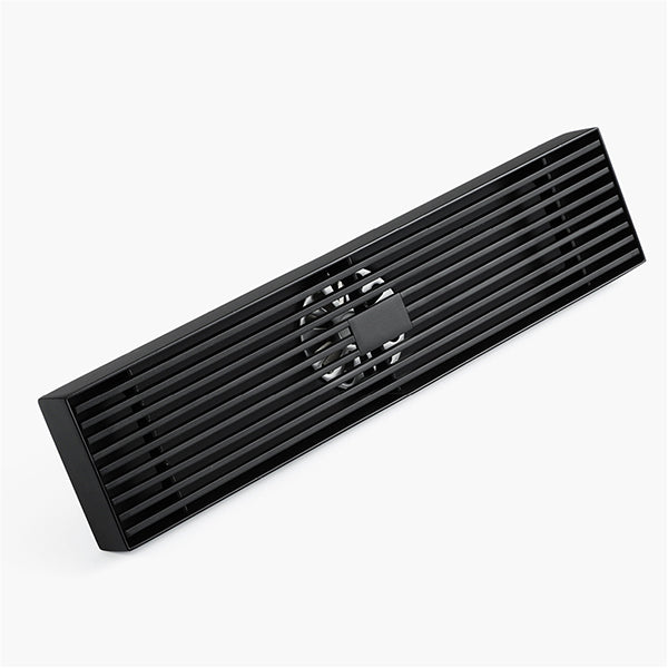 Cascada 12" Linear Drain Stainless Steel Floor Drain Rectangular Shower Drain - Matt Black - Close-Up