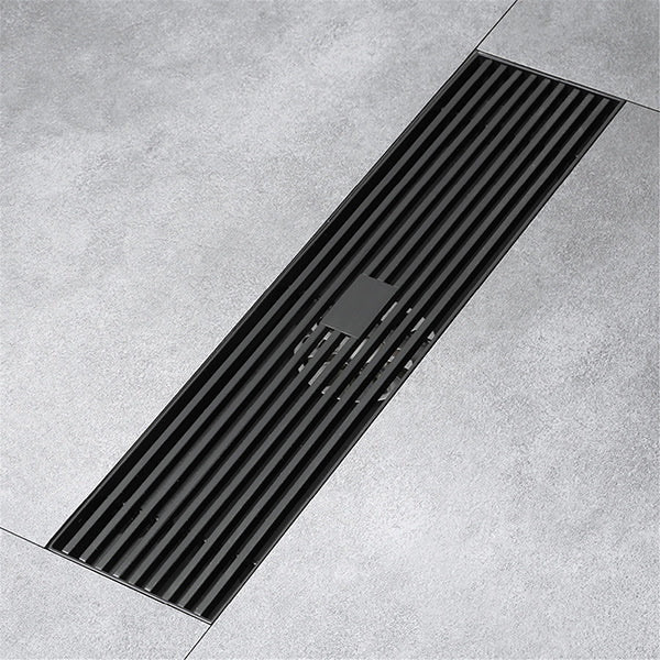 Cascada 12" Linear Drain Stainless Steel Floor Drain Rectangular Shower Drain - Matt Black