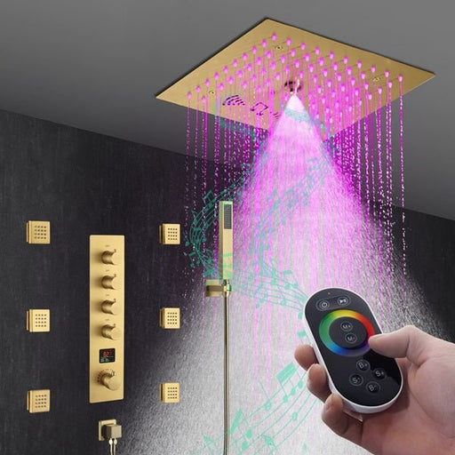 Cascada 12" Siena Digital Music LED Shower System - Side View