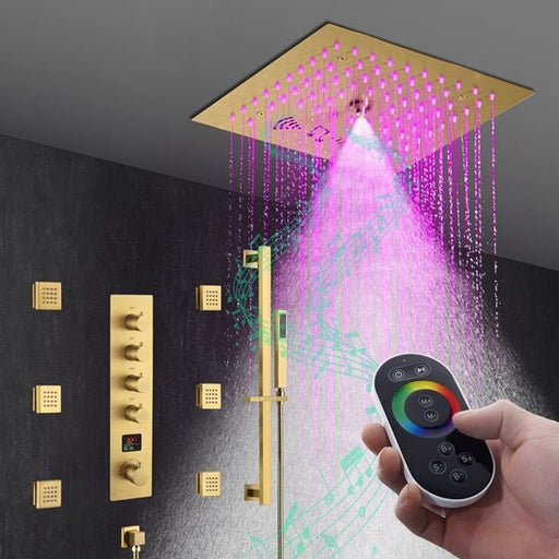 Cascada 12" Turin Digital LED Bluetooth Shower System - Side View