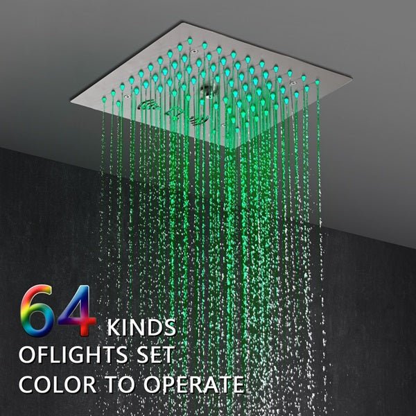 Cascada 12" Turin Digital LED Music Shower System - Detail View