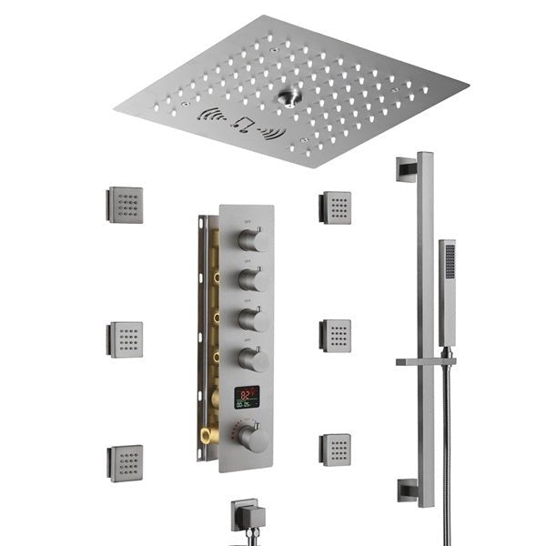 Cascada 12" Turin Digital LED Music Shower System - Installation View