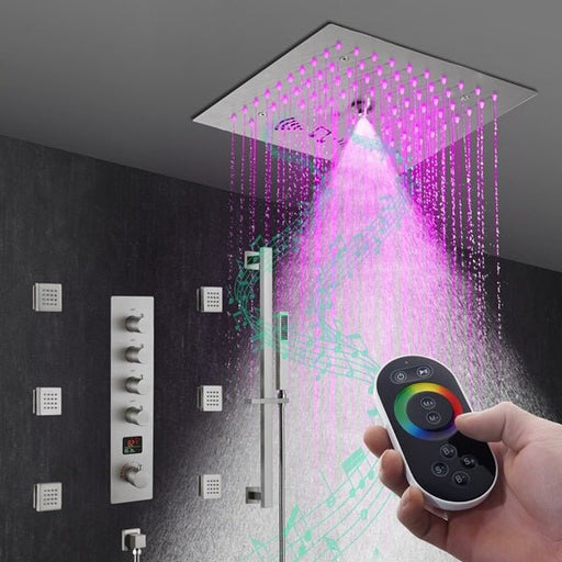 Cascada 12" Turin Digital LED Music Shower System - Side View