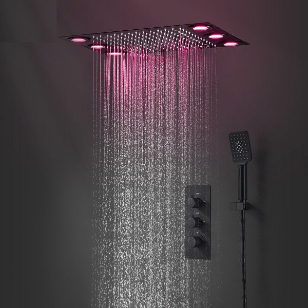 Cascada 14"x20" LED Shower System with 2-Way Thermostatic Valve