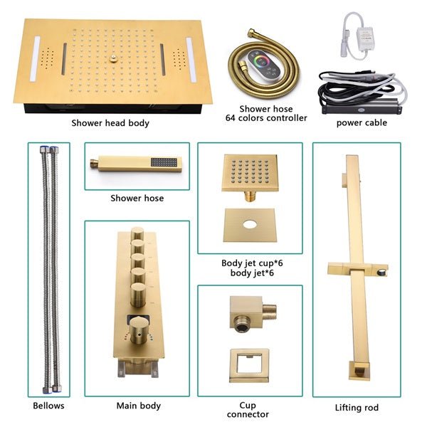 Cascada 15" x 23" Milan Bluetooth LED Shower System - Lifestyle View
