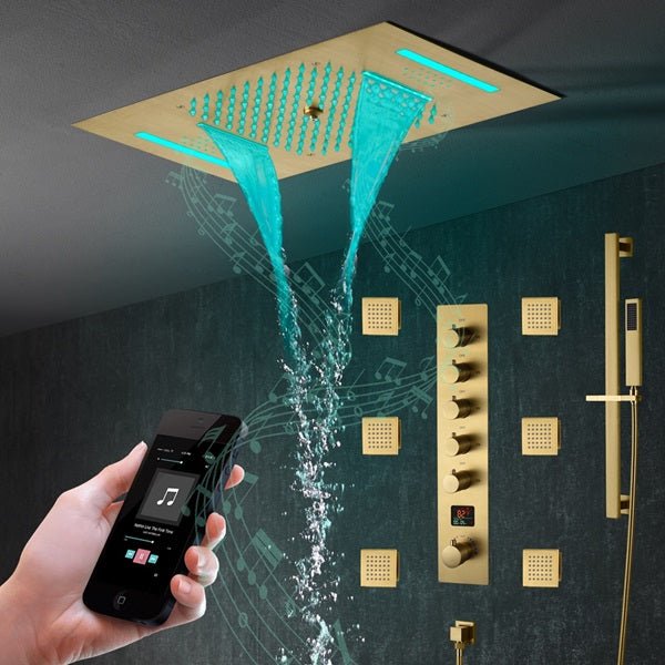 Cascada 15" x 23" Milan Bluetooth LED Shower System