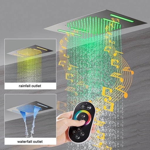 Cascada 15"x23" Catania Bluetooth LED Shower System - Side View