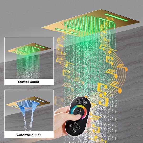 Cascada 15"x23" Catania Digital LED Music Shower System - Side View