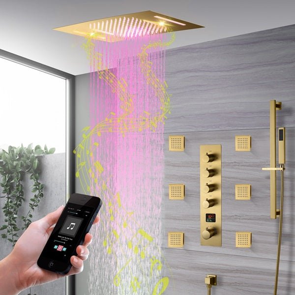 Cascada 15"x23" Catania Digital LED Music Shower System