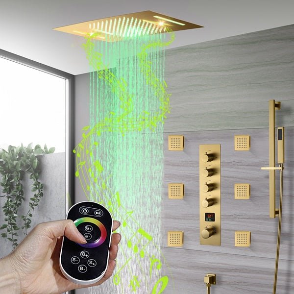 Cascada 15"x23" Catania Digital LED Music Shower System - View 9
