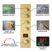 Cascada 15"x23" Catania Digital LED Music Shower System - Detail View