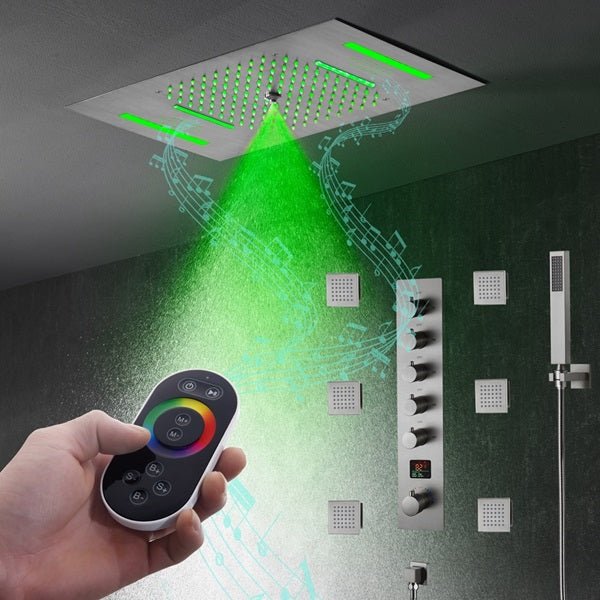 Cascada 15"x23" Palermo Digital LED Music Shower System - View 9