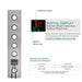 Cascada 15"x23" Palermo Digital LED Music Shower System - Dimensions