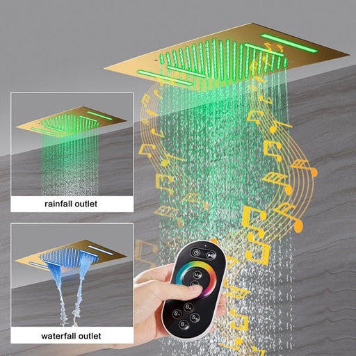 Cascada 15"x23" Trento Digital LED Shower System - Side View