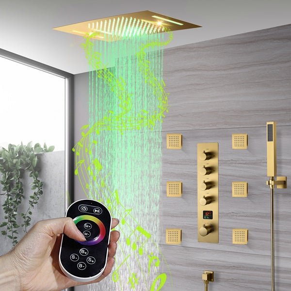 Cascada 15"x23" Trento Digital LED Shower System - Installation View