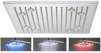 Cascada 16 Inch Ceiling Mount Square Rainfall LED Shower Head, Stainless Steel (include Shower Arm)