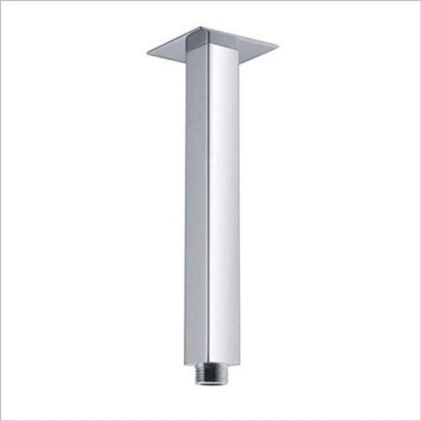 Cascada 16 Inch Ceiling Mount Square Rainfall LED Shower Head, Stainless Steel (include Shower Arm) - Close-Up