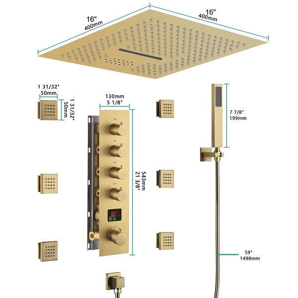 Cascada 16" Siena Digital Music LED Shower System - Lifestyle View