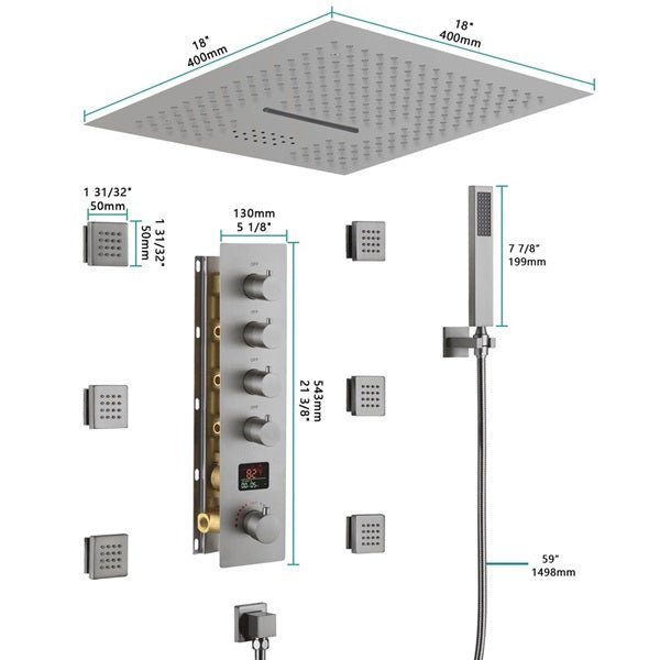 Cascada 16" Siena Digital Rainfall LED Shower System - Lifestyle View
