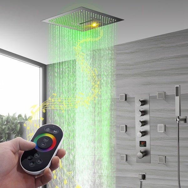 Cascada 16" Siena Digital Rainfall LED Shower System - Installation View