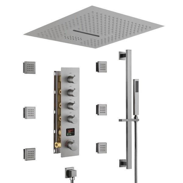 Cascada 16" Turin Digital Rainfall Bluetooth LED Shower System - Features