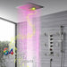 Cascada 16" Turin Digital Rainfall Bluetooth LED Shower System - Dimensions