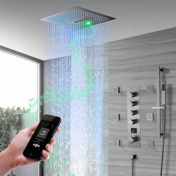 Cascada 16" Turin Digital Rainfall Bluetooth LED Shower System