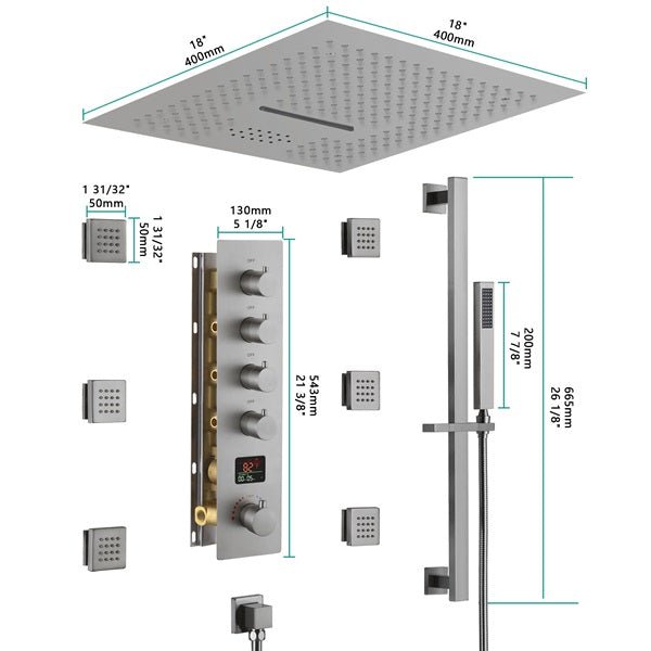 Cascada 16" Turin Digital Rainfall Bluetooth LED Shower System - Lifestyle View