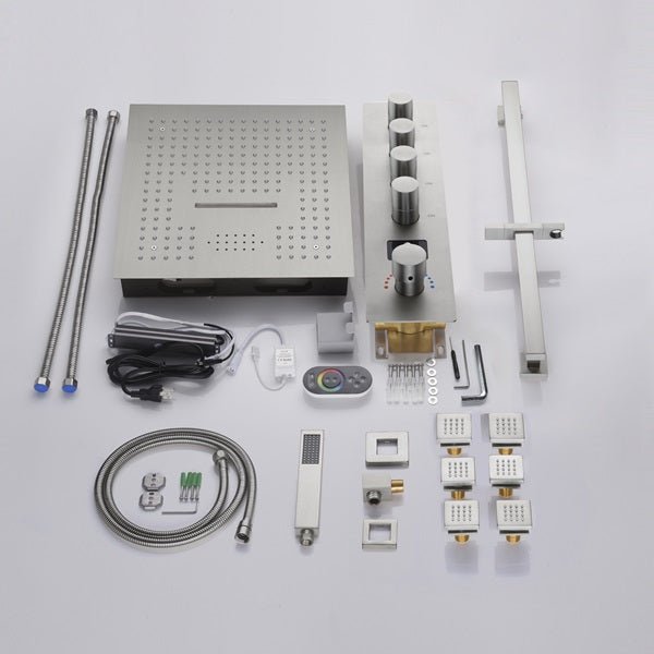 Cascada 16" Turin Digital Rainfall Bluetooth LED Shower System - Close-Up