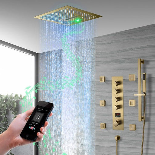 Cascada 16" Turin Digital Rainfall LED music Shower System