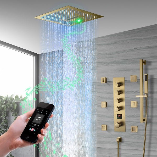 Cascada 16" Turin Digital Rainfall LED music Shower System