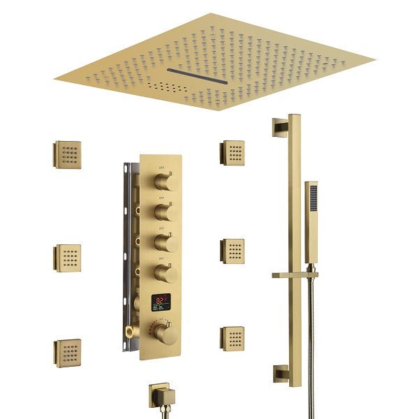 Cascada 16" Turin Digital Rainfall LED music Shower System - Features