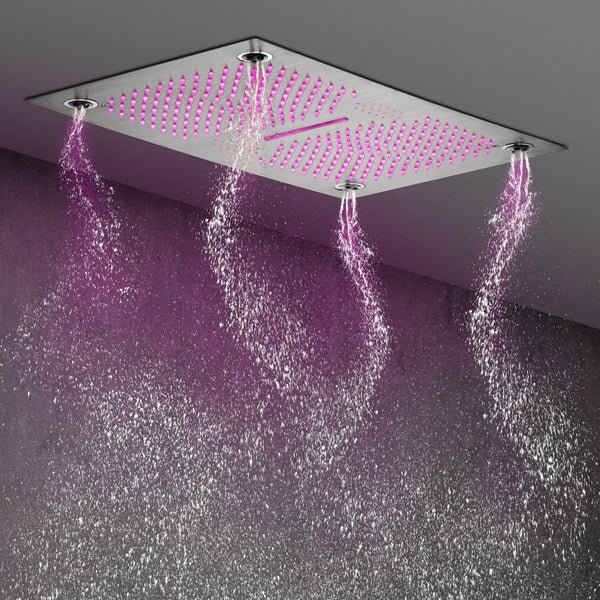 Cascada 16"x28" Matera Digital Rainfall Bluetooth LED Shower System - Installation View