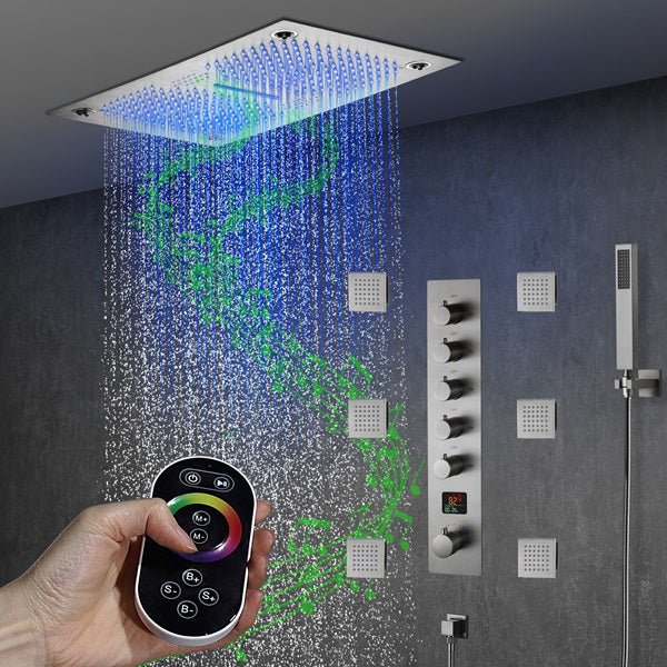 Cascada 16"x28" Matera Digital Rainfall Bluetooth LED Shower System - View 10