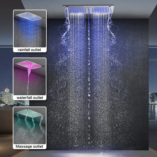Cascada 16"x28" Matera Digital Rainfall Bluetooth LED Shower System - Side View